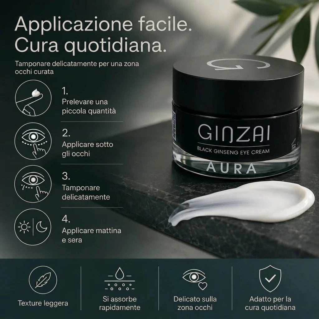 Ginzai BLACK GINSENG EYE CREAM AURA Howto